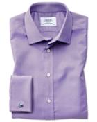 Charles Tyrwhitt Slim Fit Egyptian Cotton Royal Oxford Lilac Dress Casual Shirt French Cuff Size 14.5/33 By Charles Tyrwhitt