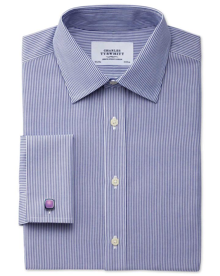 Charles Tyrwhitt Charles Tyrwhitt Classic Fit Non-iron Bengal Stripe Navy Shirt