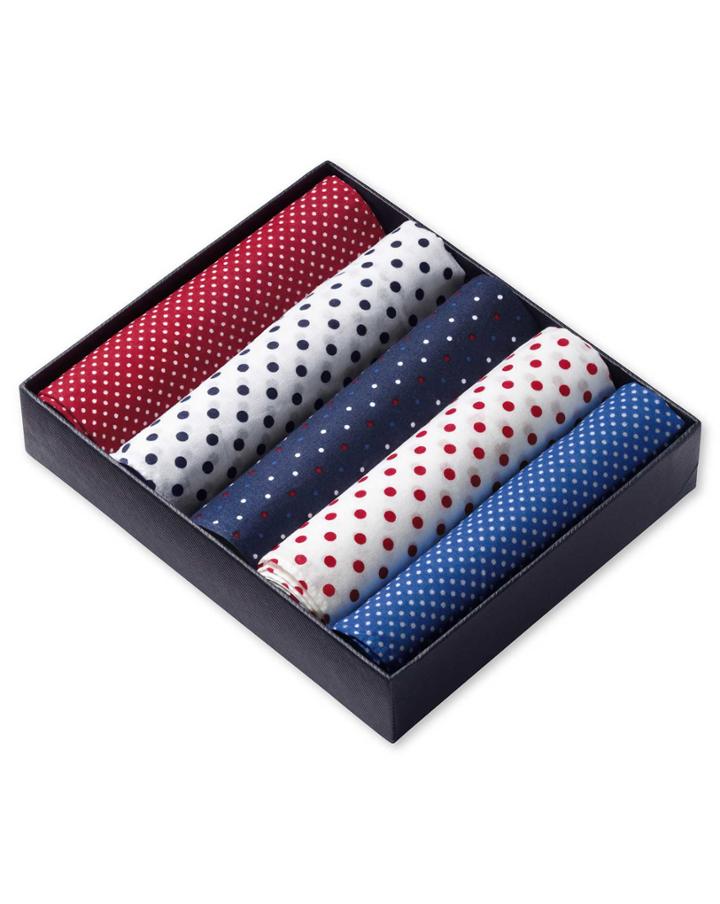  Red White And Blue Cotton Handkerchief Box Set By Charles Tyrwhitt