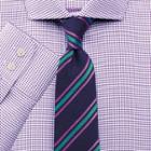Charles Tyrwhitt Charles Tyrwhitt Extra Slim Fit Spread Collar Star Weave Purple Cotton Dress Shirt Size 15.5/34