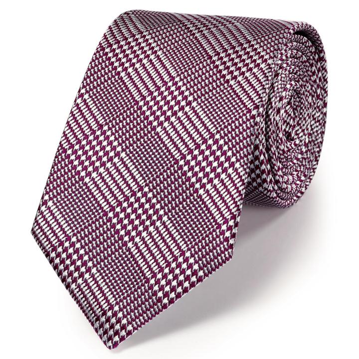Charles Tyrwhitt Charles Tyrwhitt Classic Berry Prince Of Wales Check Tie