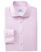Charles Tyrwhitt Slim Fit Spread Collar Non-iron Mouline Stripe Pink Cotton Dress Shirt Single Cuff Size 15.5/33 By Charles Tyrwhitt