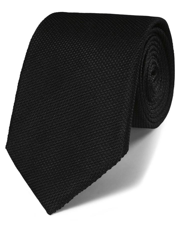Charles Tyrwhitt Charles Tyrwhitt Black Silk Classic Plain Tie