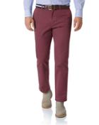  Dark Pink Slim Fit Flat Front Washed Cotton Chino Pants Size W30 L32 By Charles Tyrwhitt