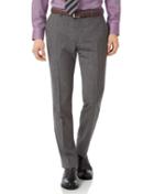  Grey Slim Fit Jaspe Check Business Suit Wool Pants Size W38 L38 By Charles Tyrwhitt
