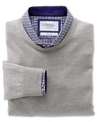 Charles Tyrwhitt Charles Tyrwhitt Silver Merino Wool Crew Neck Sweater Size Large