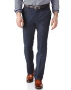 Charles Tyrwhitt Mid Blue Slim Fit Cotton Flannel Tailored Pants Size W32 L34 By Charles Tyrwhitt