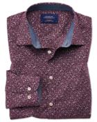 Charles Tyrwhitt Classic Fit Purple Floral Print Cotton Casual Shirt Single Cuff Size Small By Charles Tyrwhitt