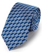  Royal Blue Silk Geometric Classic Tie By Charles Tyrwhitt
