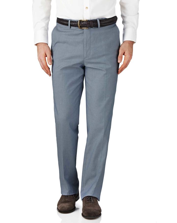 Charles Tyrwhitt Charles Tyrwhitt Blue Chambray Classic Fit Stretch Cavalry Twill Pants Size W32 L30