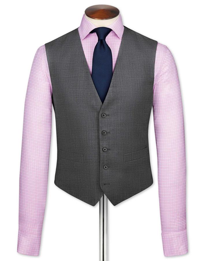 Charles Tyrwhitt Charles Tyrwhitt Grey End-on-end Business Suit Waistcoat
