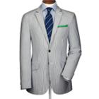 Charles Tyrwhitt Charles Tyrwhitt Blue And White Stripe Seersucker Slim Fit Jacket (38 Regular)