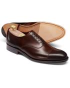  Mahogany Made In England Oxford Shoe Size 7.5 By Charles Tyrwhitt