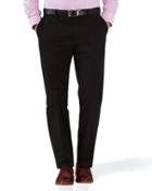  Black Slim Fit Flat Front Non-iron Cotton Chino Pants Size W30 L30 By Charles Tyrwhitt