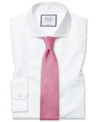  Super Slim Fit White Non-iron Twill Cutaway Collar Cotton Dress Shirt French Cuff Size 14/33 By Charles Tyrwhitt