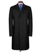  Slim Fit Charcoal Wool And Cashmere Overwool/cashmere Coat Size 38 By Charles Tyrwhitt