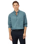  Classic Fit Green Soft Washed Stretch Plain Cotton Casual Shirt Single Cuff Size Small By Charles Tyrwhitt