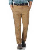  Tan Slim Fit Flat Front Washed Cotton Chino Pants Size W30 L30 By Charles Tyrwhitt