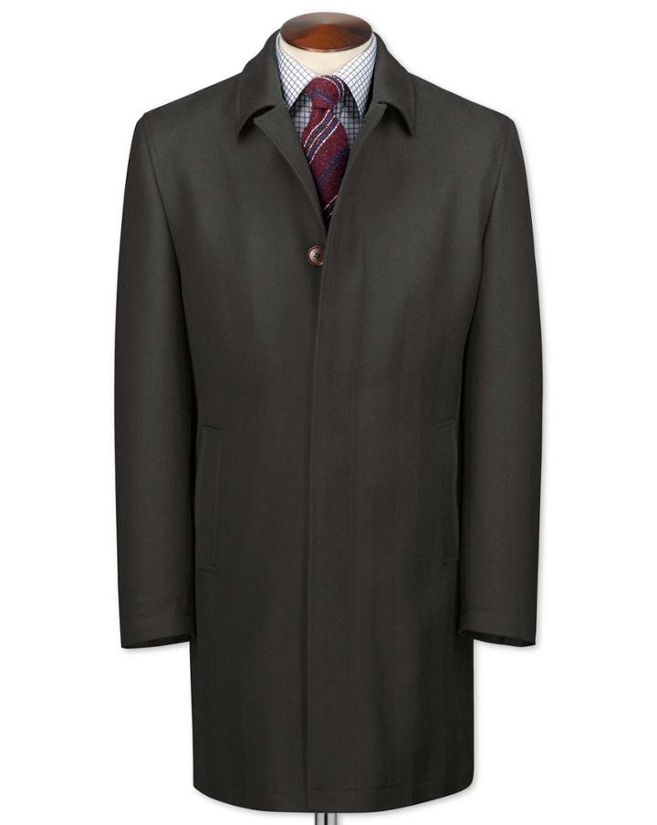 Charles Tyrwhitt Charcoal Herringbone Wool Car Wool Coat Size 36 By Charles Tyrwhitt