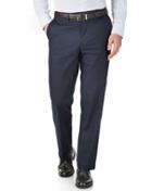 Charles Tyrwhitt Navy And Blue Classic Fit Puppytooth Cotton Tailored Pants Size W32 L34 By Charles Tyrwhitt