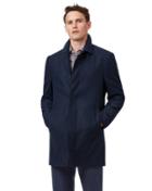 Navy Textured Wool Car Wool Coat Size 36 By Charles Tyrwhitt