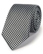 Charles Tyrwhitt Black Silk Classic Puppytooth Slim Tie By Charles Tyrwhitt