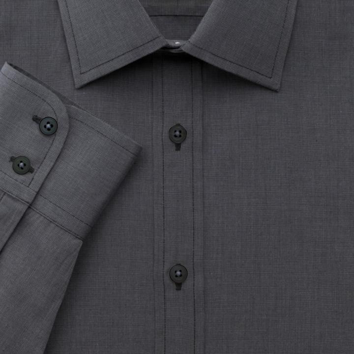 Charles Tyrwhitt Charles Tyrwhitt Extra Slim Fit Silk Road End-on-end Charcoal Shirt