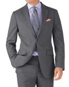 Charles Tyrwhitt Silver Slim Fit Crepe Business Suit Wool Jacket Size 40 By Charles Tyrwhitt