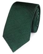 Charles Tyrwhitt Forest Green Silk Plain Grenadine Luxury Tie By Charles Tyrwhitt