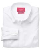 Charles Tyrwhitt Charles Tyrwhitt Women's Semi-fitted Non-iron Cotton Twill White Shirt
