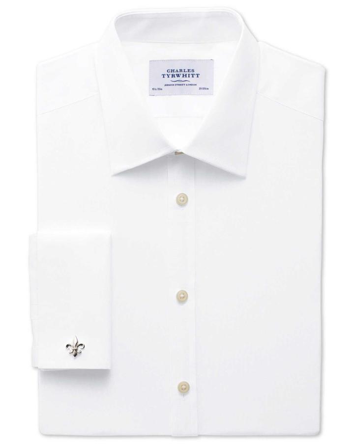 Charles Tyrwhitt Charles Tyrwhitt Classic Fit Egyptian Cotton Poplin White Dress Shirt Size 15/33