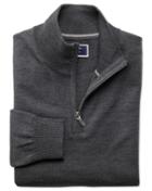 Charles Tyrwhitt Charcoal Merino Wool Zip Neck Sweater Size Large By Charles Tyrwhitt