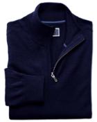 Charles Tyrwhitt Navy Merino Wool Zip Neck Sweater Size Large By Charles Tyrwhitt