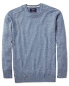 Charles Tyrwhitt Charles Tyrwhitt Sky Blue Heather Crew Neck Cotton Sweater Size Large