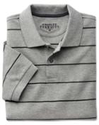 Charles Tyrwhitt Grey And Charcoal Stripe Pique Cotton Polo Size Small By Charles Tyrwhitt