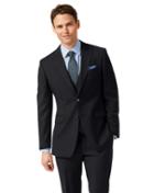  Black Slim Fit Twill Peak Lapel Business Suit Wool Jacket Size 38 By Charles Tyrwhitt