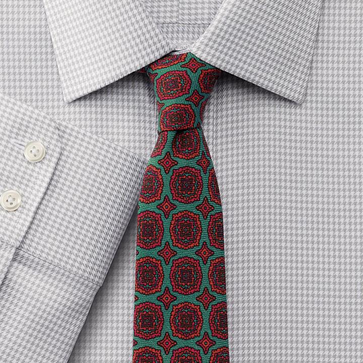 Charles Tyrwhitt Charles Tyrwhitt Slim Fit Non-iron Houndstooth Grey Shirt