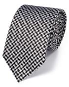Charles Tyrwhitt Charles Tyrwhitt Black And White Silk Puppytooth Classic Tie