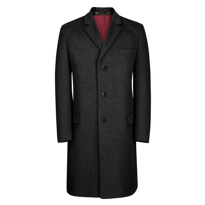 Charles Tyrwhitt Charles Tyrwhitt Charcoal Italian Wool Cashmere Classic Fit Overcoat (36r)