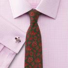 Charles Tyrwhitt Charles Tyrwhitt Slim Fit Non-iron Houndstooth Pink Cotton Dress Shirt Size 17/34