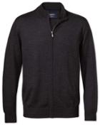 Charles Tyrwhitt Charles Tyrwhitt Charcoal Merino Wool Zip Through Cardigan Size Medium