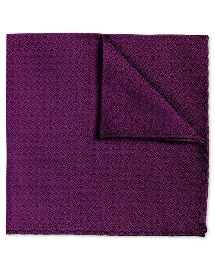 Charles Tyrwhitt Charles Tyrwhitt Fuchsia Textured Plain Classic Silk Pocket Square