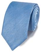  Light Blue Linen Silk Plain Classic Tie By Charles Tyrwhitt