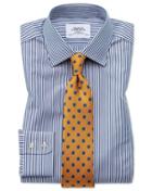 Charles Tyrwhitt Classic Fit Bengal Stripe Navy Blue Cotton Dress Casual Shirt French Cuff Size 15/33 By Charles Tyrwhitt