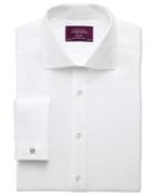 Charles Tyrwhitt Charles Tyrwhitt Extra Slim Fit Semi-spread Collar Luxury White Cotton Dress Shirt Size 14.5/33