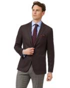  Slim Fit Dark Brown Italian Wool And Cashmere Cotton/cashmere Jacket Size 40 By Charles Tyrwhitt