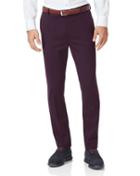  Wine Extra Slim Fit Flat Front Non-iron Cotton Chino Pants Size W30 L30 By Charles Tyrwhitt