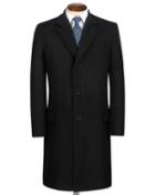  Slim Fit Black Wool And Cashmere Overwool/cashmere Coat Size 36 By Charles Tyrwhitt