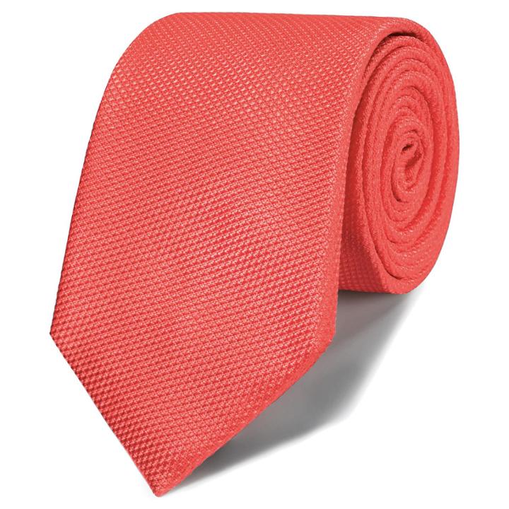 Charles Tyrwhitt Charles Tyrwhitt Classic Plain Coral Tie