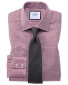  Classic Fit Red Small Puppytooth Egyptian Cotton Dress Shirt French Cuff Size 16/35 By Charles Tyrwhitt